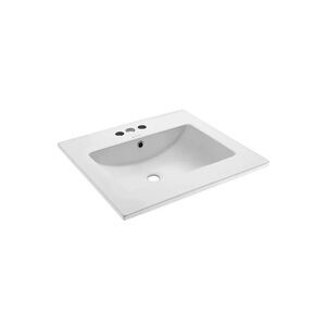 Swiss Madison 24" 3-Hole Centerset Vanity Sink Top in Glossy White